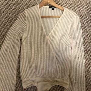 Ivory Knit Long Sleeve Bodysuit